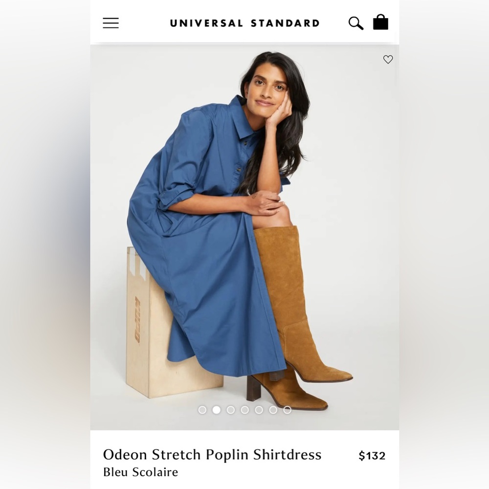 Odeon Stretch Poplin Shirtdress Bleu Scolaire Size M (18)
